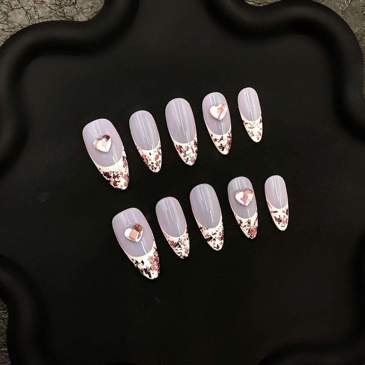 Rose Quartz Reverie Handmade Press On Nails - Arcanus Nails