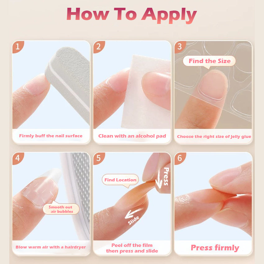 Ultra-Adhesive Jelly Nail Tabs for Press On Nails